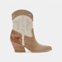 Recurate RESALE LORAL BOOTIES IN TAUPE MULTI SUEDE - Re:vita