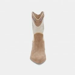 Recurate RESALE LORAL BOOTIES IN TAUPE MULTI SUEDE - Re:vita