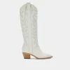 DOLCEVITA SOLEI STUD BOOTS OFF WHITE LEATHER