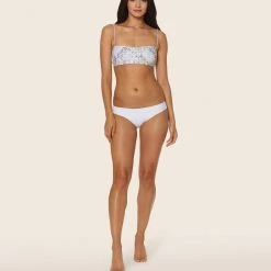 DOLCEVITA SALE STELLA REVERSIBLE BASIC SCOOP BOTTOM IN WHITE SNAKE