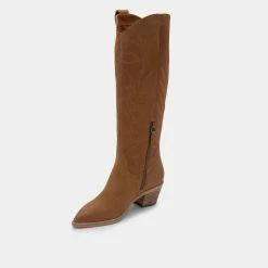 DOLCEVITA WESTERN INSPIRED SOLEI BOOTS WHISKEY NUBUCK