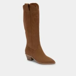 DOLCEVITA WESTERN INSPIRED SOLEI BOOTS WHISKEY NUBUCK