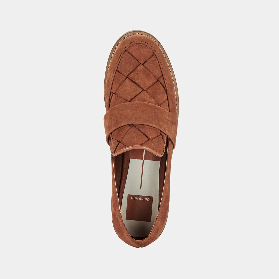 DOLCEVITA AUBREE WOVEN FLATS DK BROWN NUBUCK