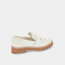DOLCEVITA AUBREE WOVEN FLATS WHITE LEATHER