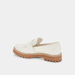 DOLCEVITA AUBREE WOVEN FLATS WHITE LEATHER