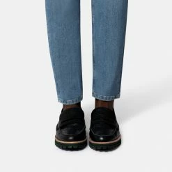 DOLCEVITA AUBREE FLATS NOIR CROCO PRINT LEATHER