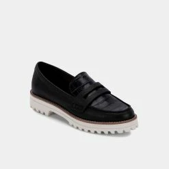 DOLCEVITA AUBREE FLATS ONYX LEATHER