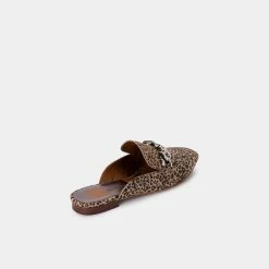 DOLCEVITA MULES & CLOGS HAYAT FLATS TAN BLACK DUSTED LEOPARD SUEDE