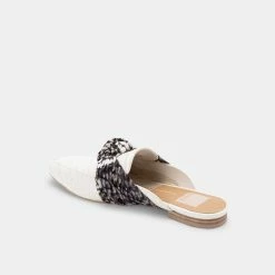 DOLCEVITA MULES & CLOGS HYLDA FLATS IVORY CROCO PRINT LEATHER