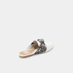 DOLCEVITA MULES & CLOGS HYLDA FLATS IVORY CROCO PRINT LEATHER