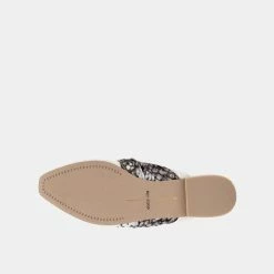 DOLCEVITA MULES & CLOGS HYLDA FLATS IVORY CROCO PRINT LEATHER