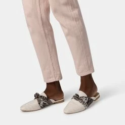 DOLCEVITA MULES & CLOGS HYLDA FLATS IVORY CROCO PRINT LEATHER