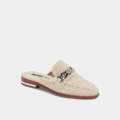 DOLCEVITA PELA FLATS NATURAL PLUSH MULES & CLOGS