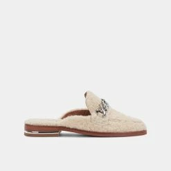 DOLCEVITA PELA FLATS NATURAL PLUSH MULES & CLOGS
