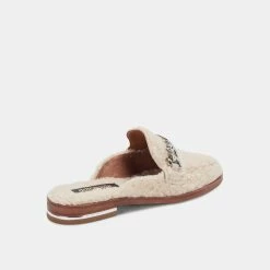 DOLCEVITA PELA FLATS NATURAL PLUSH MULES & CLOGS
