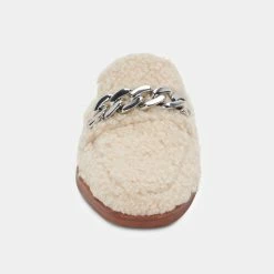 DOLCEVITA PELA FLATS NATURAL PLUSH MULES & CLOGS