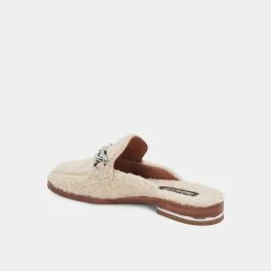 DOLCEVITA PELA FLATS NATURAL PLUSH MULES & CLOGS