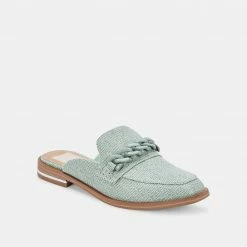 DOLCEVITA PELA FLATS MINT RAFFIA