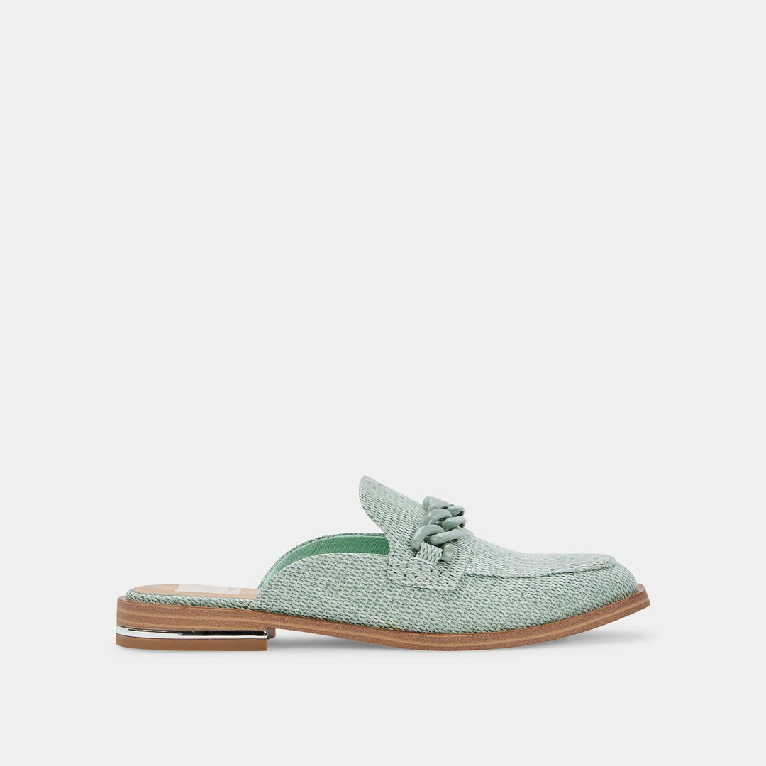 DOLCEVITA PELA FLATS MINT RAFFIA