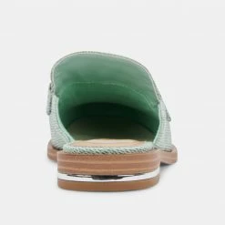 DOLCEVITA PELA FLATS MINT RAFFIA