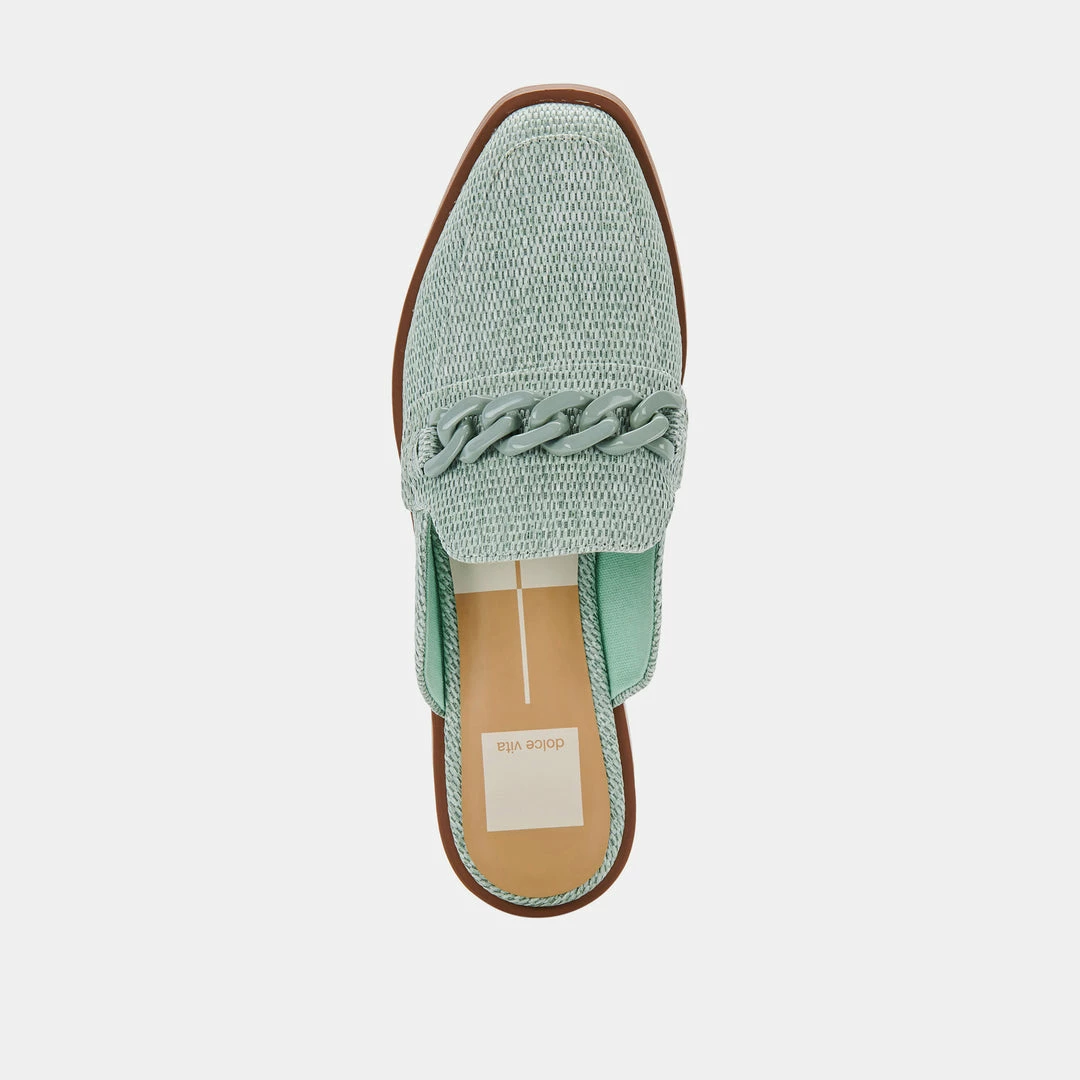 DOLCEVITA PELA FLATS MINT RAFFIA