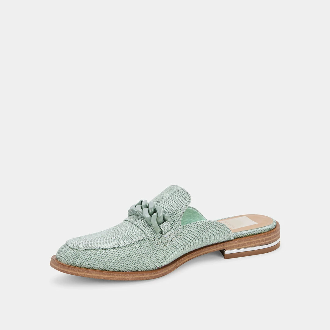 DOLCEVITA PELA FLATS MINT RAFFIA