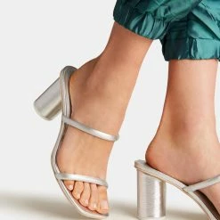 DOLCEVITA NOLES HEELS SILVER SANDALS