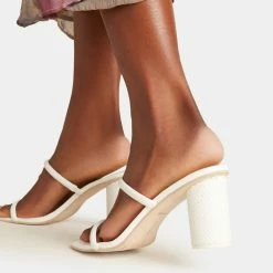 DOLCEVITA SANDALS NOLES HEELS WHITE LEATHER