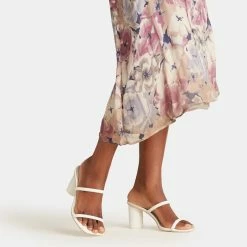 DOLCEVITA SANDALS NOLES HEELS WHITE LEATHER