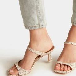 DOLCEVITA TANIKA HEELS BONE SNAKE PRINT LEATHER