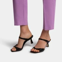 DOLCEVITA TANIKA HEELS ONYX SNAKE PRINT LEATHER