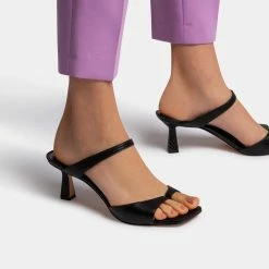 DOLCEVITA TANIKA HEELS ONYX SNAKE PRINT LEATHER