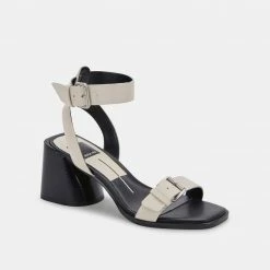 DOLCEVITA SANDALS AMAYA HEELS IVORY LEATHER