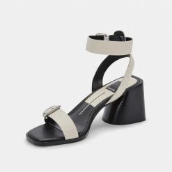 DOLCEVITA SANDALS AMAYA HEELS IVORY LEATHER