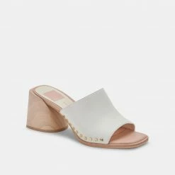 DOLCEVITA AMINO HEELS WHITE LEATHER SANDALS