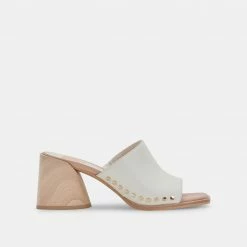 DOLCEVITA AMINO HEELS WHITE LEATHER SANDALS