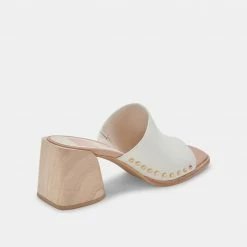 DOLCEVITA AMINO HEELS WHITE LEATHER SANDALS