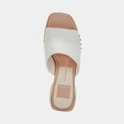 DOLCEVITA AMINO HEELS WHITE LEATHER SANDALS