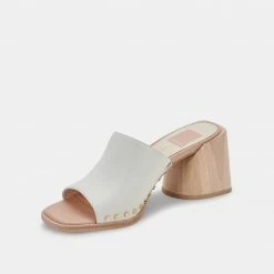 DOLCEVITA AMINO HEELS WHITE LEATHER SANDALS