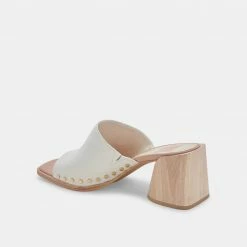 DOLCEVITA AMINO HEELS WHITE LEATHER SANDALS