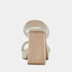 DOLCEVITA ATLAS HEELS IVORY EMBOSSED STELLA