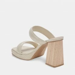 DOLCEVITA ATLAS HEELS IVORY EMBOSSED STELLA