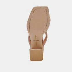 DOLCEVITA SANDALS ATLAS HEELS LUGGAGE EMBOSSED STELLA