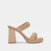 DOLCEVITA SANDALS ATLAS HEELS TAUPE EMBOSSED STELLA
