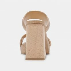 DOLCEVITA SANDALS ATLAS HEELS TAUPE EMBOSSED STELLA