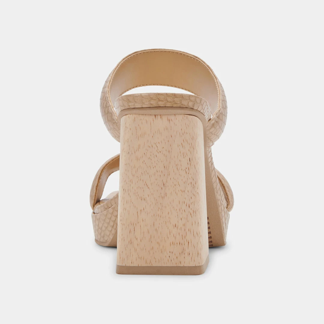 DOLCEVITA SANDALS ATLAS HEELS TAUPE EMBOSSED STELLA