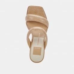 DOLCEVITA SANDALS ATLAS HEELS TAUPE EMBOSSED STELLA