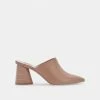 DOLCEVITA AYDIN MULES CAFE LEATHER HEELS