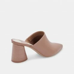 DOLCEVITA AYDIN MULES CAFE LEATHER HEELS