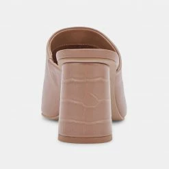 DOLCEVITA AYDIN MULES CAFE LEATHER HEELS